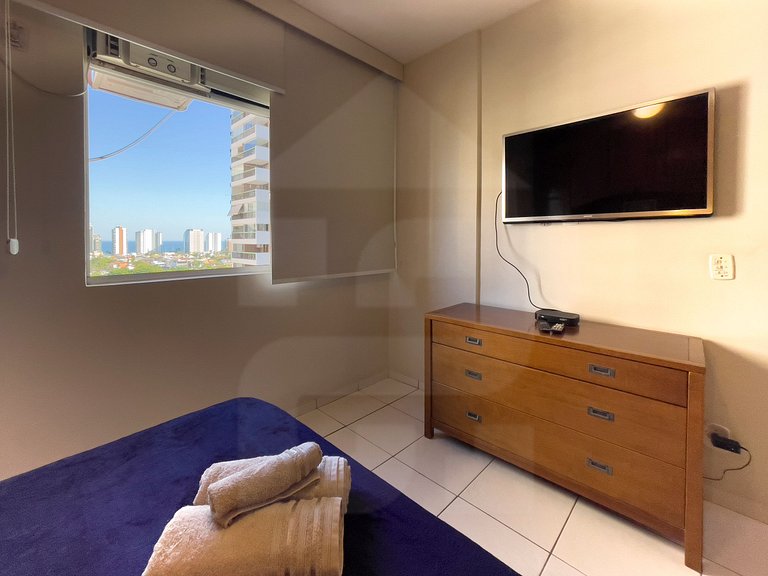 Suíte com varanda vista mar na Barra, com piscina | Haelo