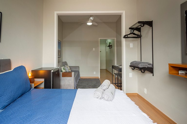 Charming Studio with Side View of the Beach