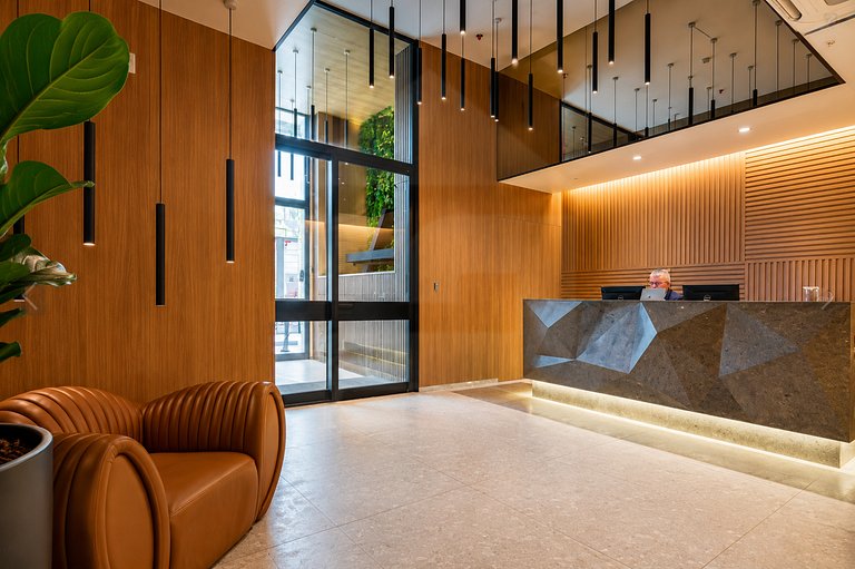 Studio no Skylux com piscina térmica e rooftop | Haelo