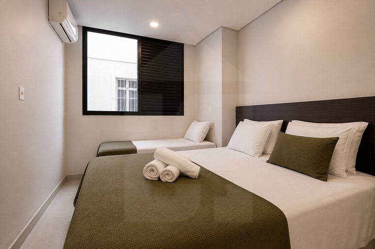 3 Quartos Silenciosos a 2 min da Praia